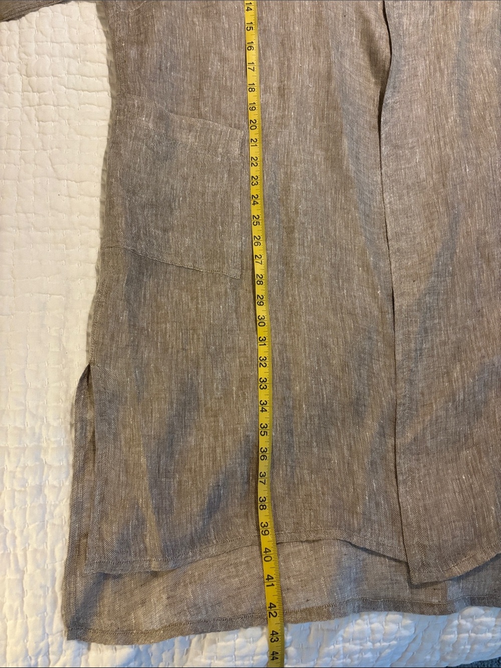 Eileen Fisher Natural Organic Linen Gauze 3/4 Sleeve Wrap Jacket - Picture 4 of 6